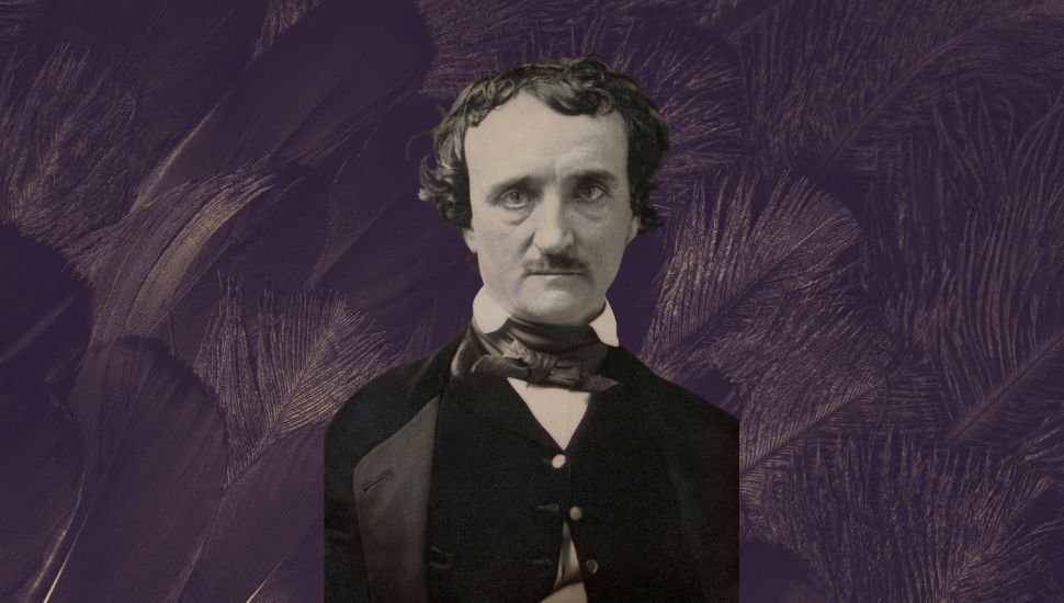 black and white image of writer and poet Edgar Allen Poe