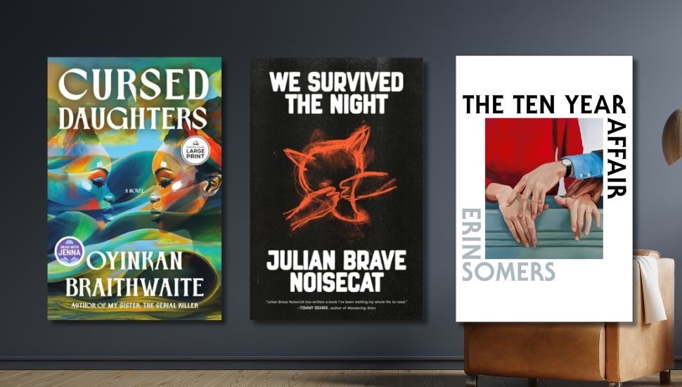 covers of three books selected by major book clubs this month: Cursed Daughters, The Ten Year Affair, and We Survived the Night