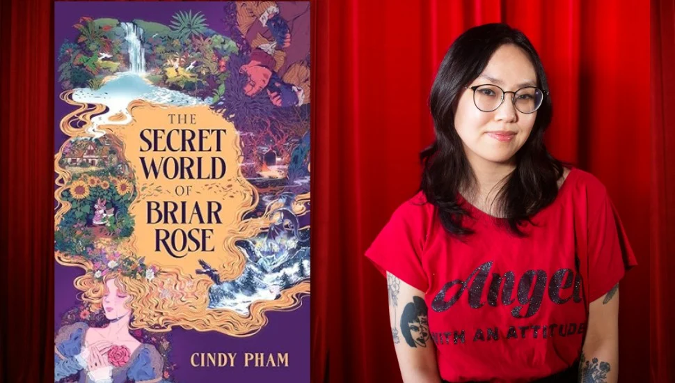 The Secret World of Briar Rose cover and a headshot of Cindy Pham