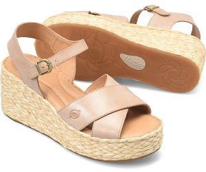 Moriah wedge sandal in beige.