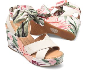 Airedale wedge sandal in floral pattern.