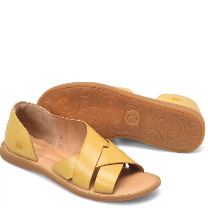 Ithica sandal in yellow.