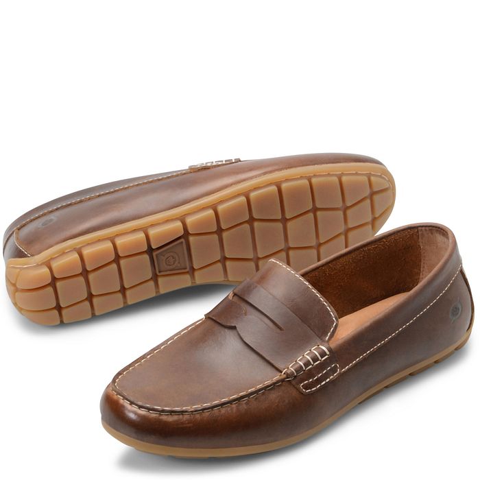Andes penny loafer in brown.