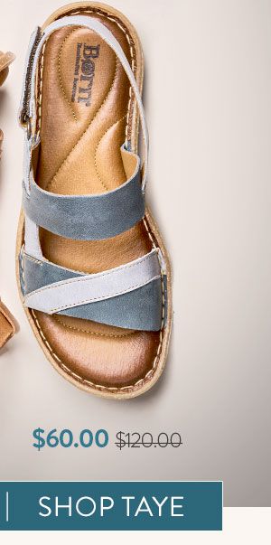 Shop Taye. Featured style: Taye sandal in light and dark blue. $60 was $120.