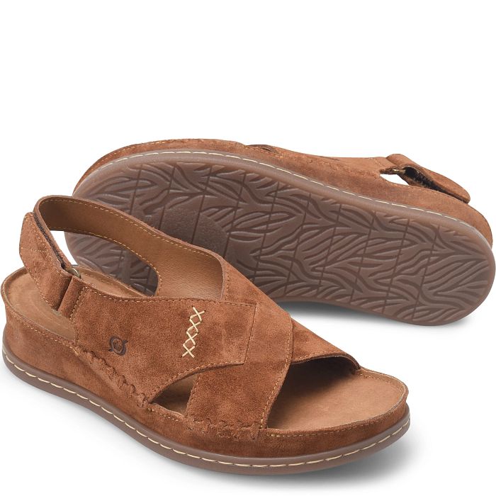 Ebba slingback sandal in brown suede.