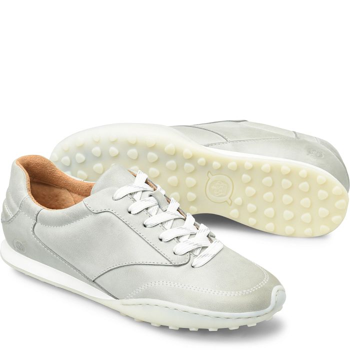 Alma lace up sneaker in light green.