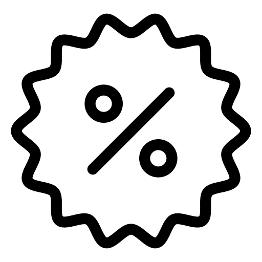 Icon of discount sticker with percentage symbol