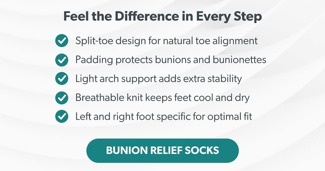 Feel the Difference in Every Step ✅ Split-toe design for natural toe alignment ✅ Padding protects bunions and bunionettes ✅ Light arch support adds extra stability ✅ Breathable knit keeps feet cool and dry ✅ Left and right foot specific for optimal fit