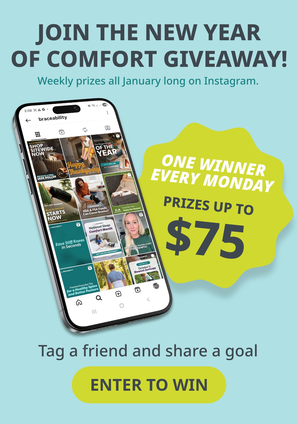 JOIN THE NEW YEAR OF COMFORT GIVEAWAY! Weekly prizes all January long on Instagram.