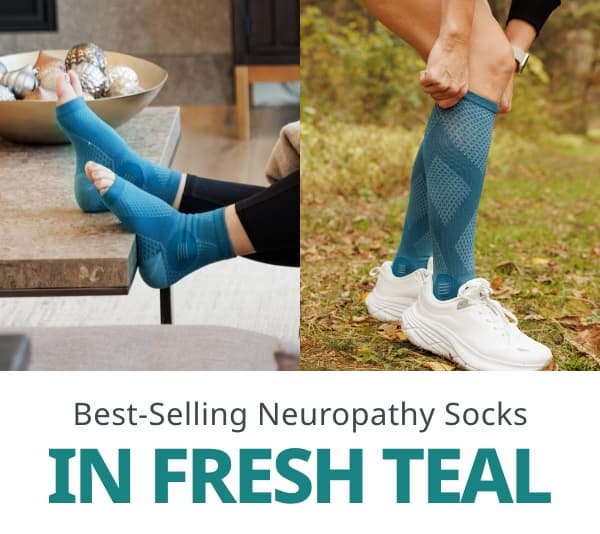 Best-Selling Neuropathy Socks IN FRESH TEAL  