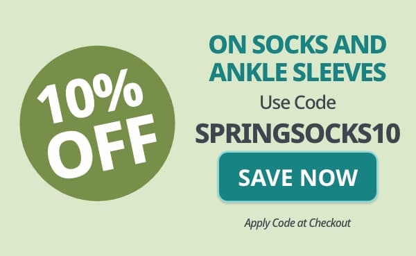 10% Off Socks and Ankle Sleeves  Use Code: SPRINGSOCKS10 Button: SAVE NOW  Fine Print: Apply Code at Checkout