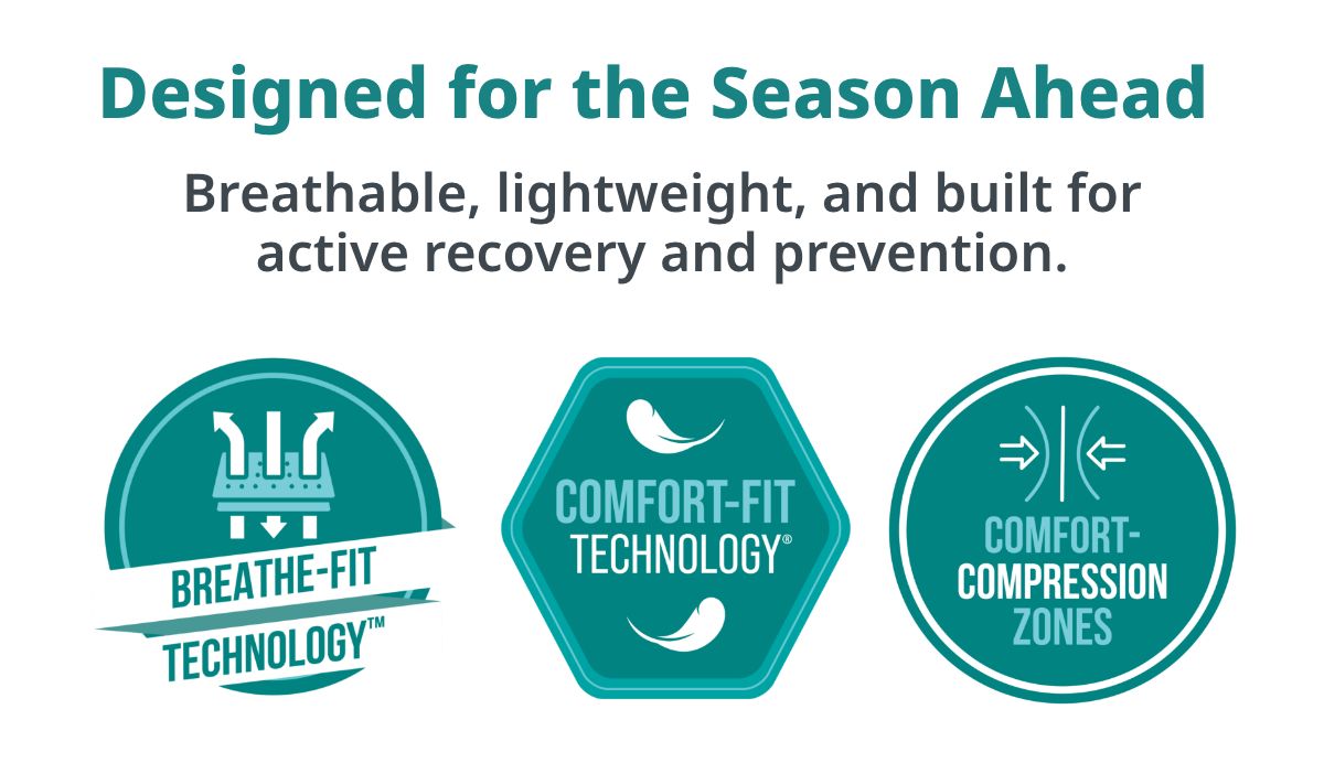 Designed for the Season Ahead Breathable, lightweight, and built for active recovery and prevention.