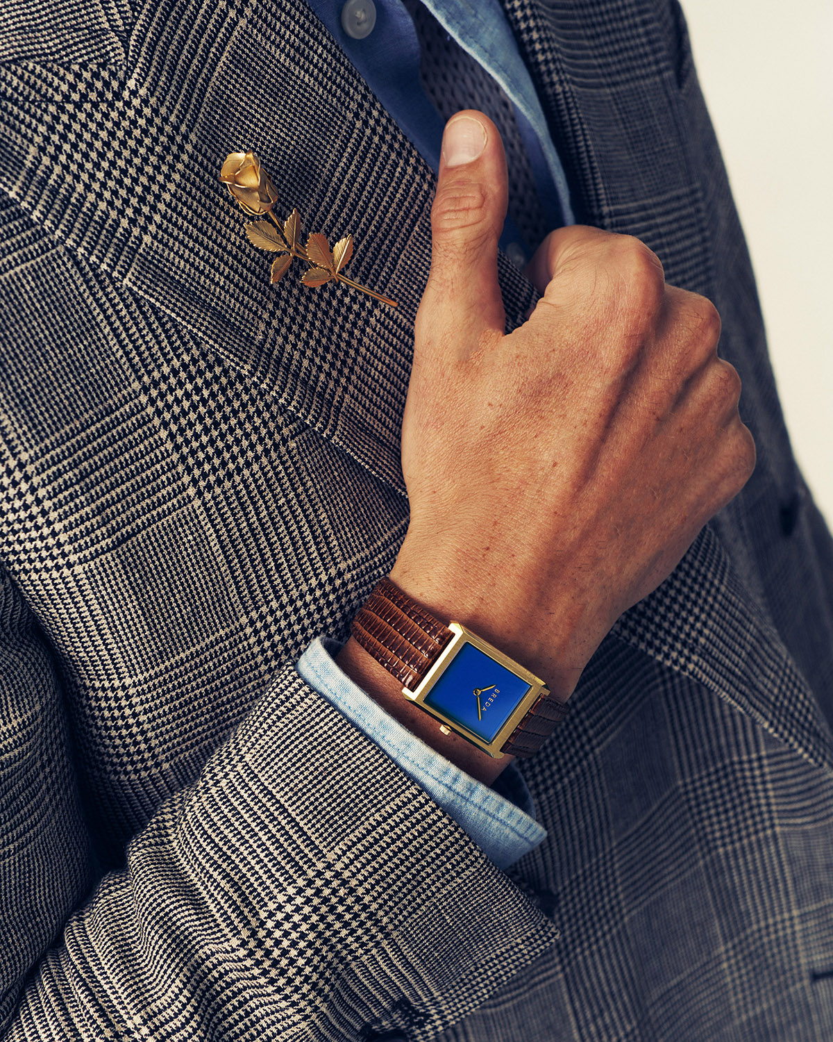 Virgil (Lizard Embossed) - Gold/Brown/Cobalt