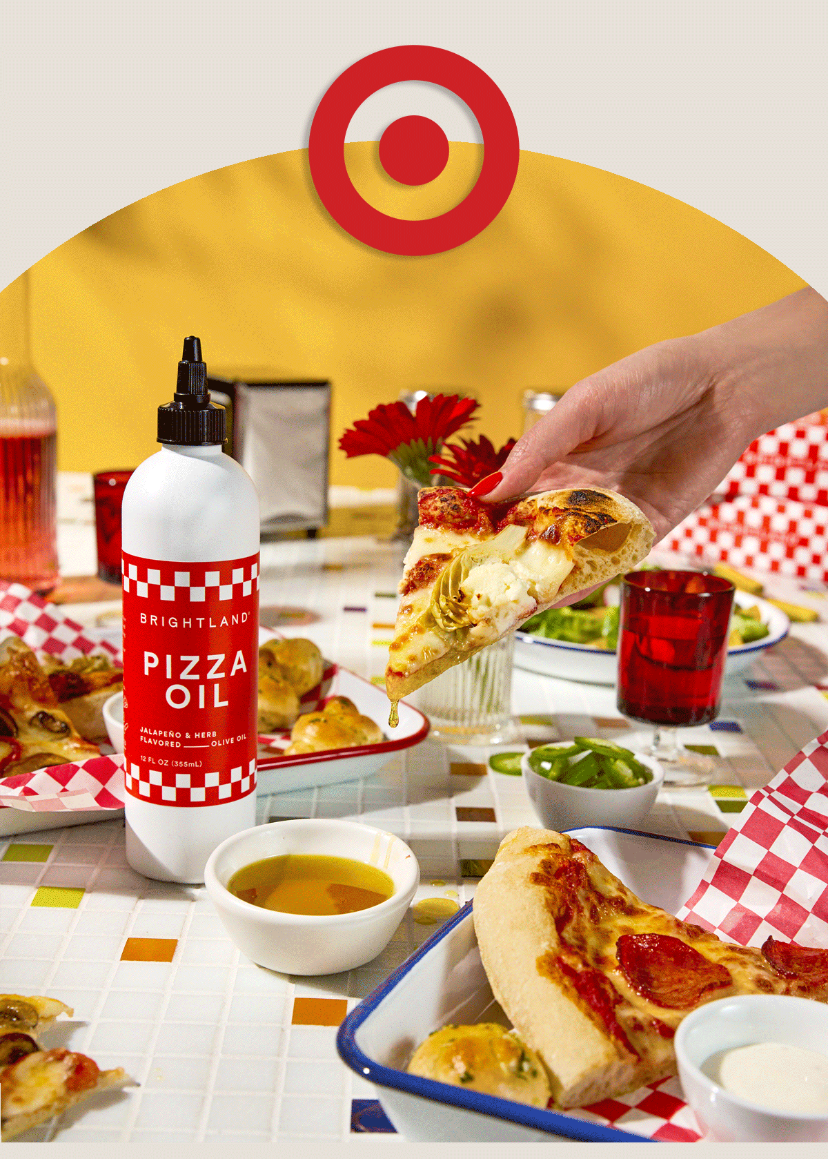 images showing various was to use pizza oil
