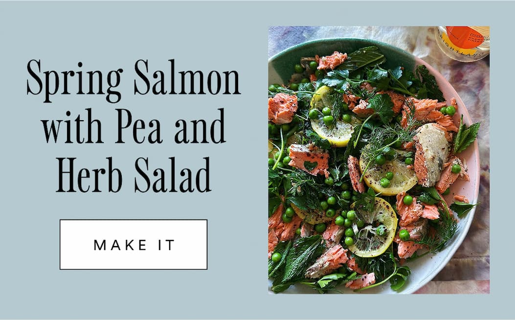 Spring Salmon with Pea and Herb Salad