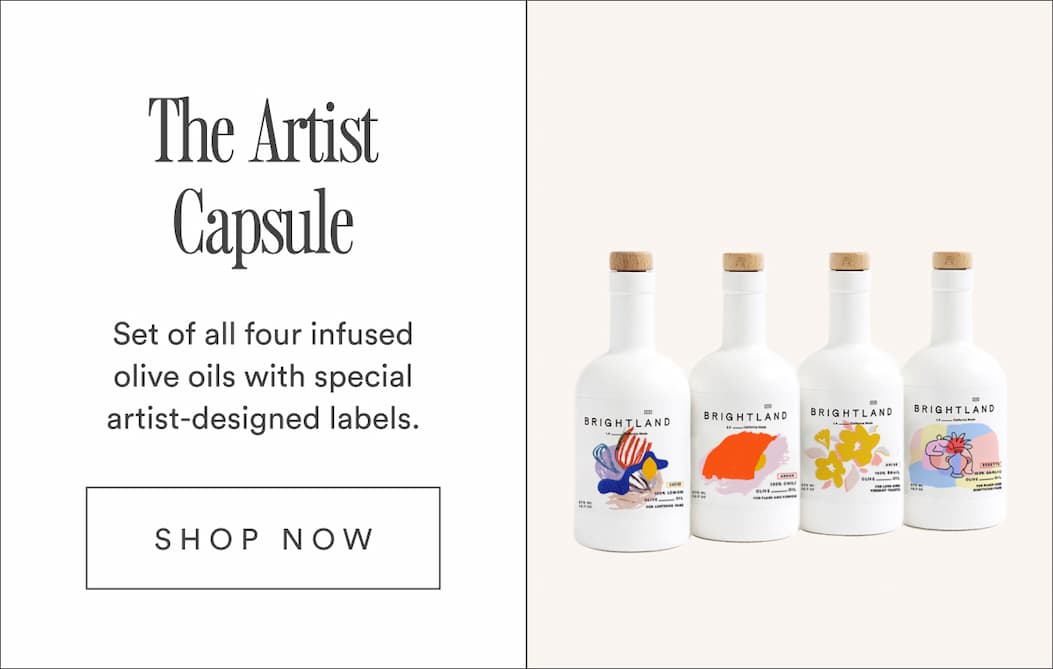 The Artist Capsule. Set of all four infused olive oils with special artist-designed labels.