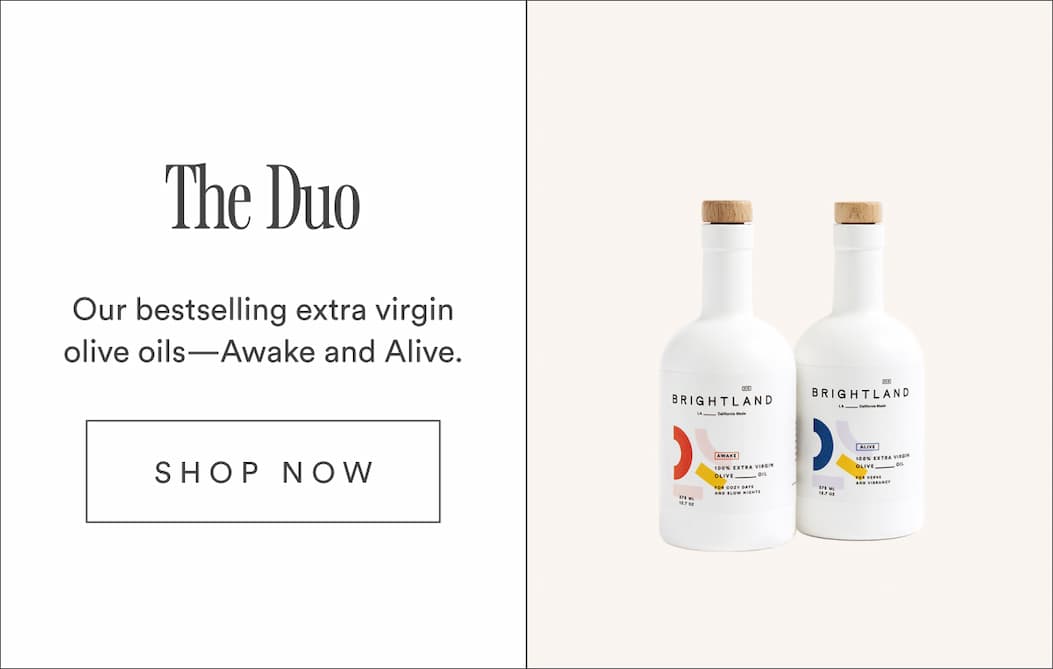 The Duo. Our bestselling extra virgin olive oils—Awake and Alive. 