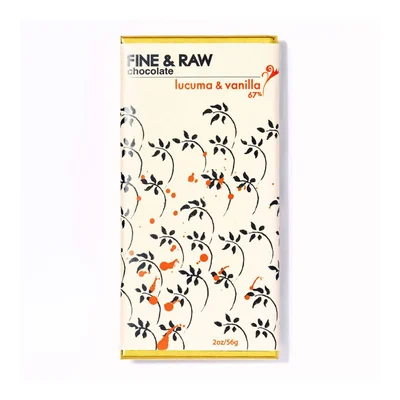 Fine & Raw Lucuma & Vanilla Chocolate Bars - 10 bars x 2oz case