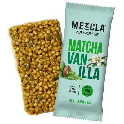 Mezcla Matcha Vanilla Bars - 12 bars x 1.4 oz case - 12 Bars