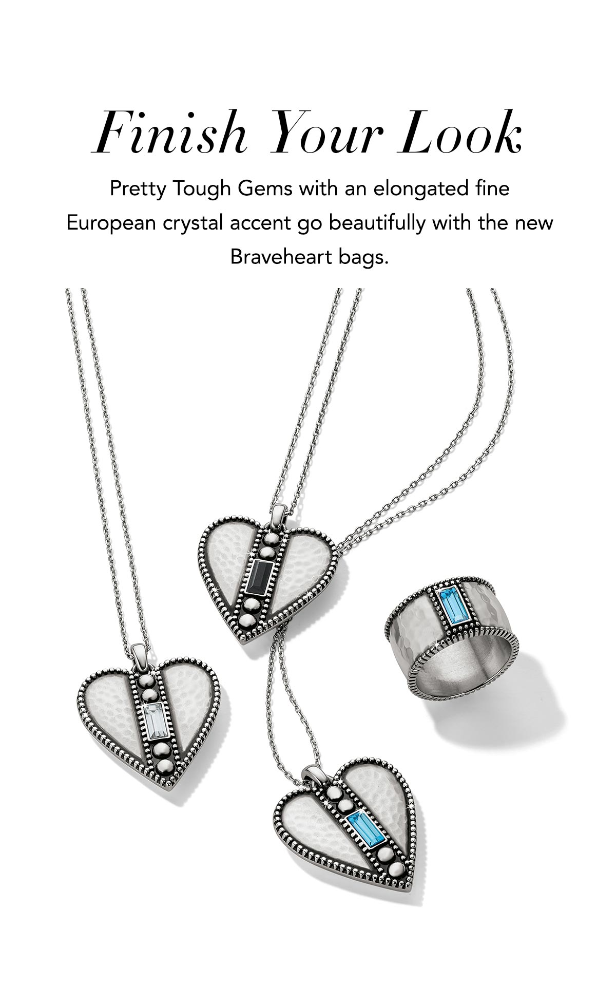 Finish Your Look - Pretty Tough Gems with an elongated fine European crystal accent go beautifully with the new Braveheart bags. - Shop Now