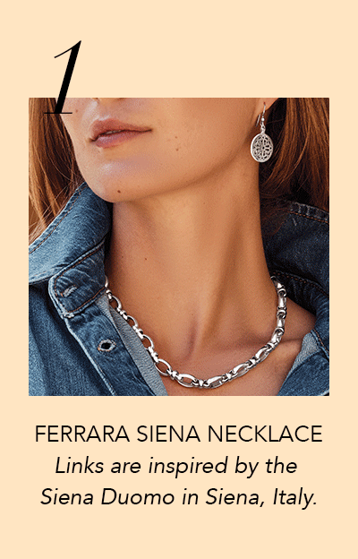 One: Ferrara Siena Necklace - Links are inspired by the Siena Duomo in Siena, Italy.