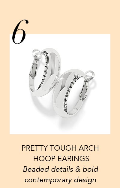 Six: Pretty Tough Arch Hoop Earings - Beaded details and bold contemporary design.