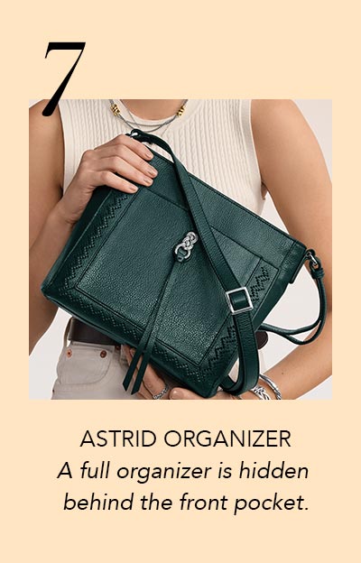 Seven: Astrid Organizer - A full organizer is hidden behind the front pocket.