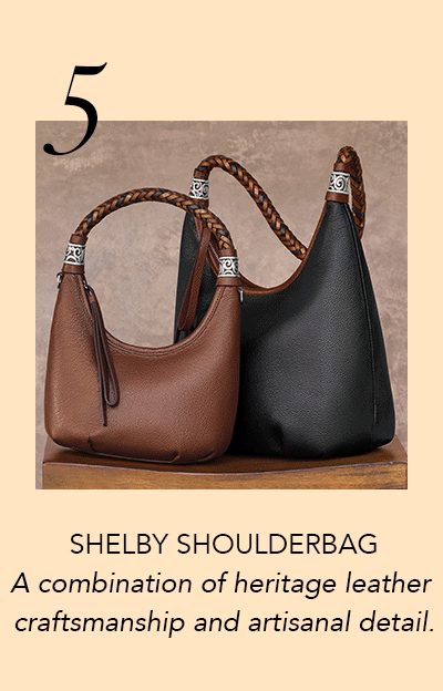 Five: Shelby Shoulderbag - A combination of heritage leather craftsmanship and artisanal detail.