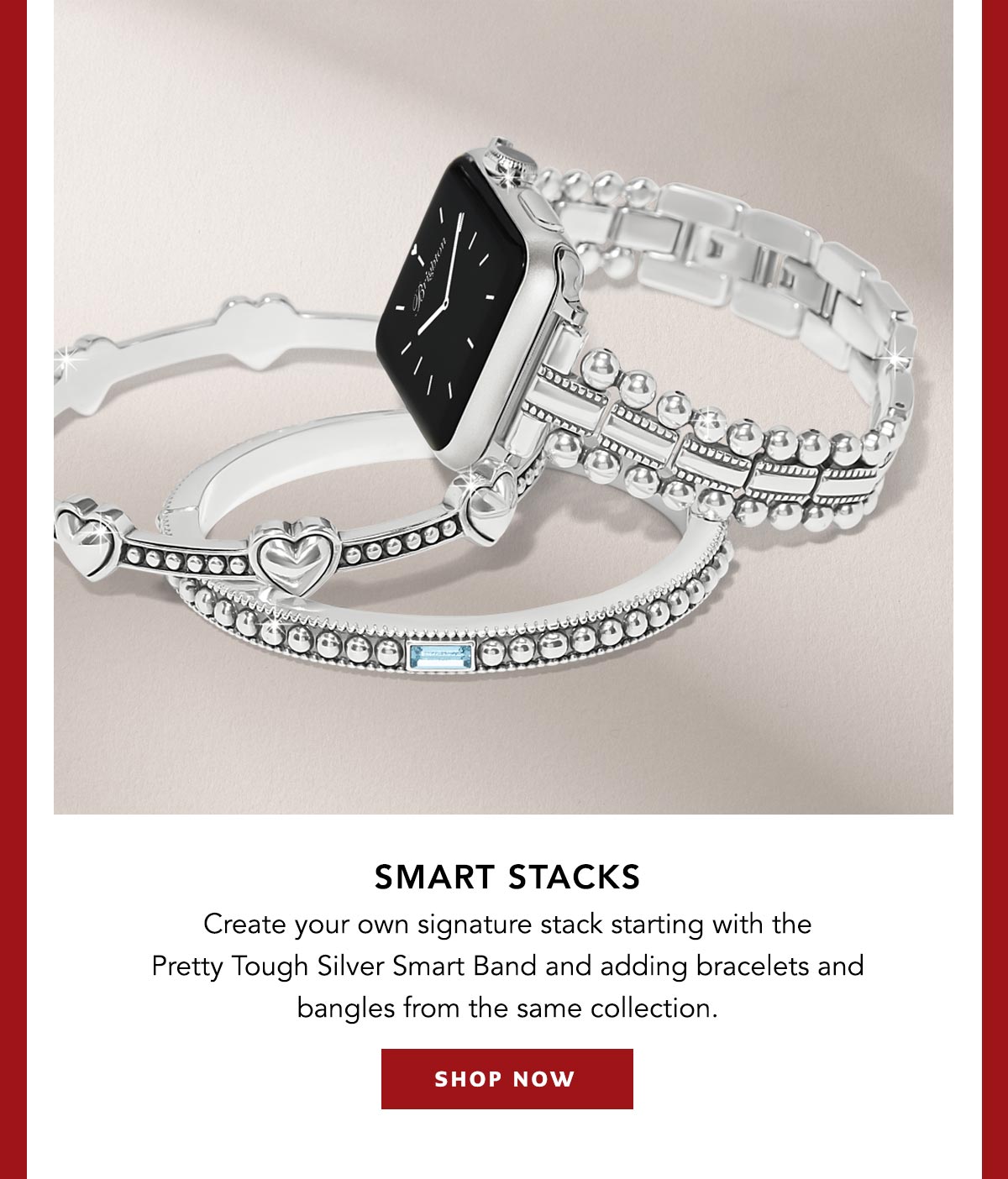 Smart Stacks - Create your own signature stack starting with the Pretty Tough Silver Smart Band and adding bracelets and bangles from the same collection. - Shop Now