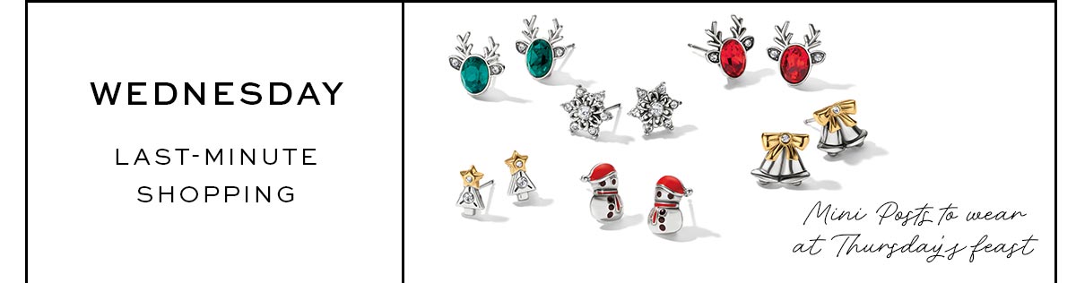Wednesday: Last-Minute Shopping - Mini Posts to wear at Thursday's feast