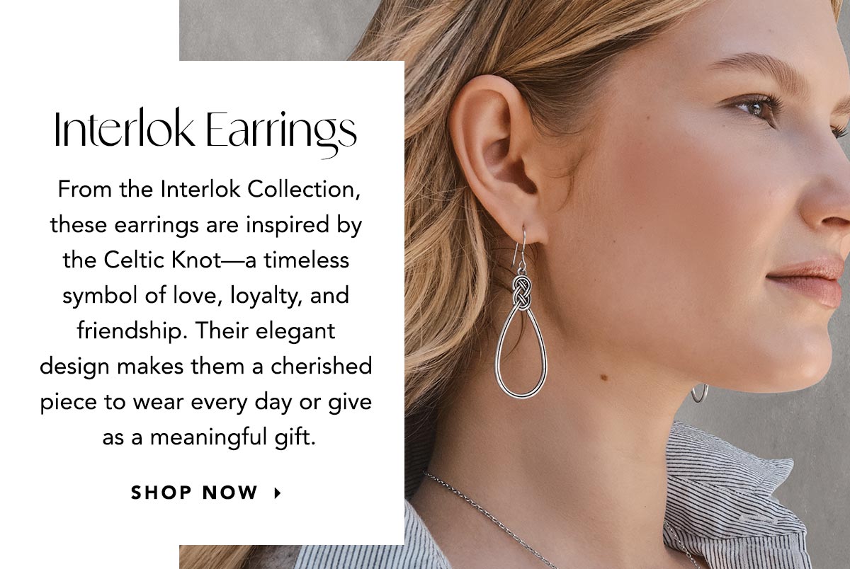 Interlok Earrings - From the Interlok Collection, these earrings are inspired by the Celtic Knot - a timeless symbol of love, loyalty, and friendship. Their elegant design makes them a cherished piece to wear every day or give as a meaningful gift. - Shop Now