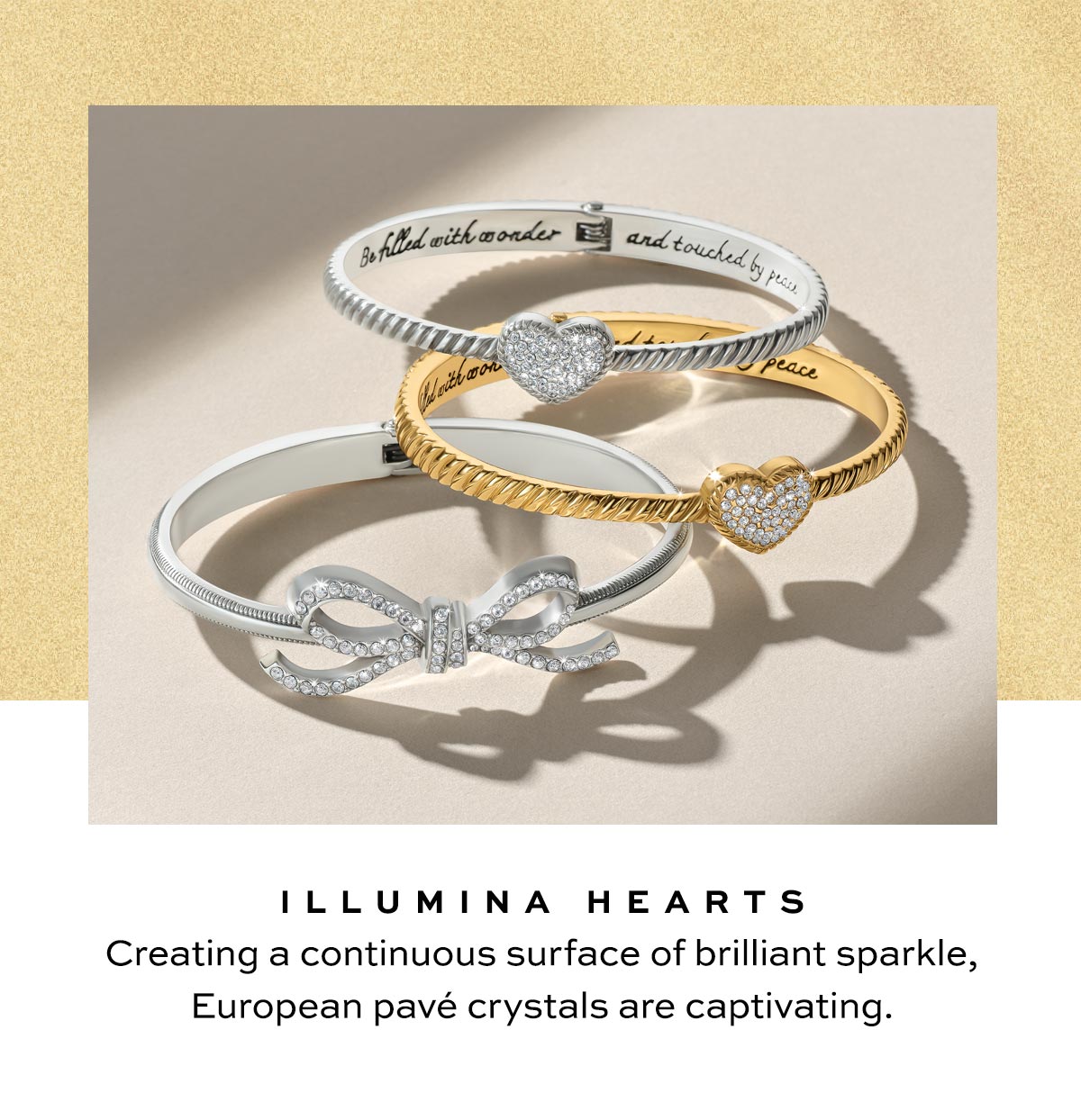 Illumina Hearts - Creating a continuous surface of brilliant sparkle, European pave crystals are captivating. - Shop Now