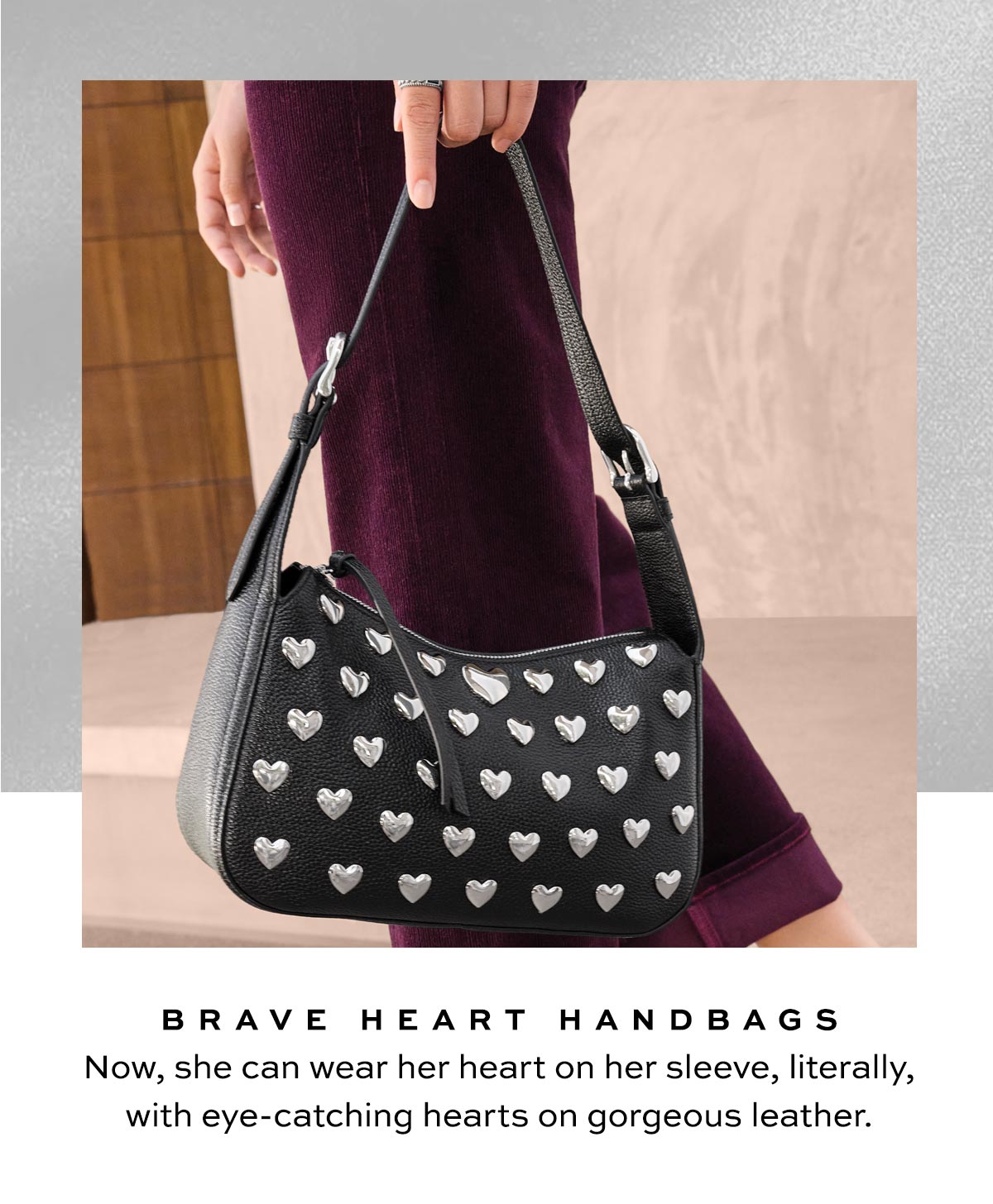 Brave Heart Handbags - Now, she can wear her heart on her sleeve, literally, with eye-catching hearts on gorgeous leather. - Shop Now