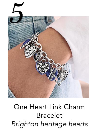 Five: One Heart Link Charm Bracelet - Brighton heritage hearts
