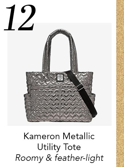Twelve: Kameron Metallic Utility Tote - Roomy and feather-light