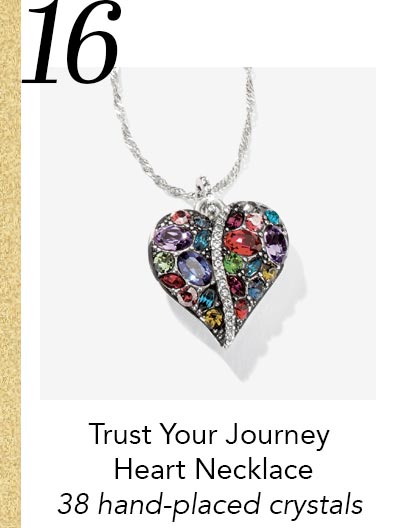 Sixteen: Trust Your Journey Heart Necklace - Thirty eight hand-placed crystals