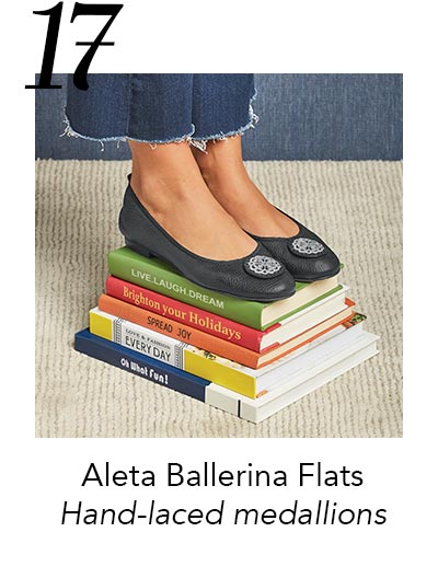 Seventeen: Aleta Ballerina Flats - Hand-laced medallions