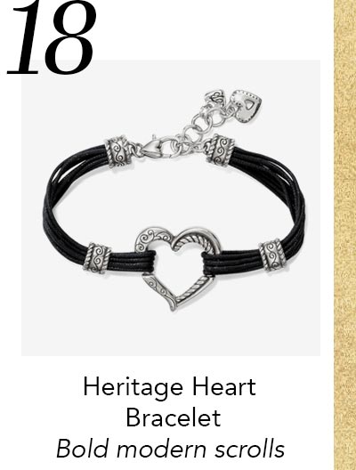 Eighteen: Heritage Heart Bracelet - Bold modern scrolls