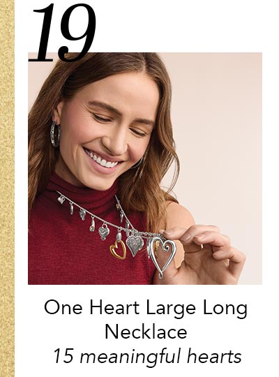Nineteen: One Heart Long Necklace - Fifteen meaningful hearts