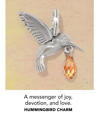 A messenger of joy, devotion, and love. - Hummingbird Charm 