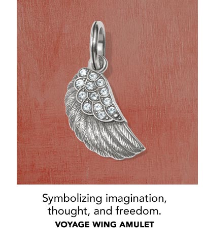 Symbolizing imagination, thought, and freedom. - Voyage Wing Amulet