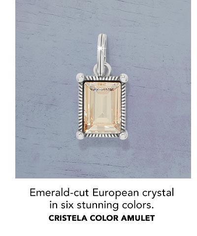 Emerald-cut European crystal in six stunning colors. - Cristela Color Amulet