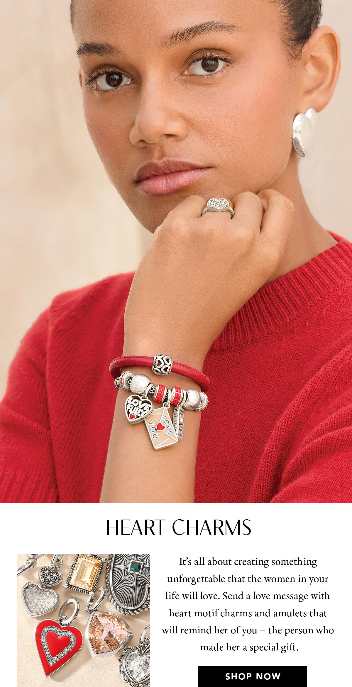 Heart Charms - It's all about creating something unforgettable that the women in your life will love. Send a love message with heart motif charms and amulets that will remind her of you - the person who made her a special gift. - Shop Now