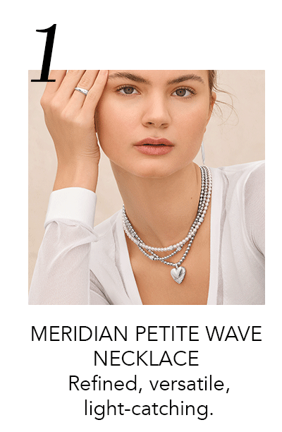 One: Meridian Petite Wave Necklace - Refined, versatile, light-catching.