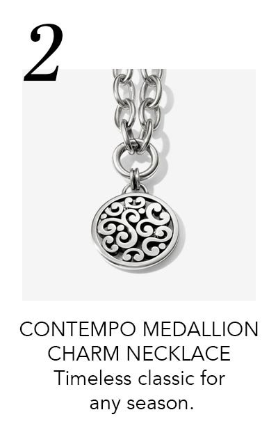 Two: Contempo Medallion Charm Necklace - Timeless classic for any season.