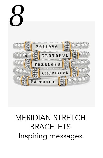 Eight: Meridian Stretch Bracelets - Inspiring messages.