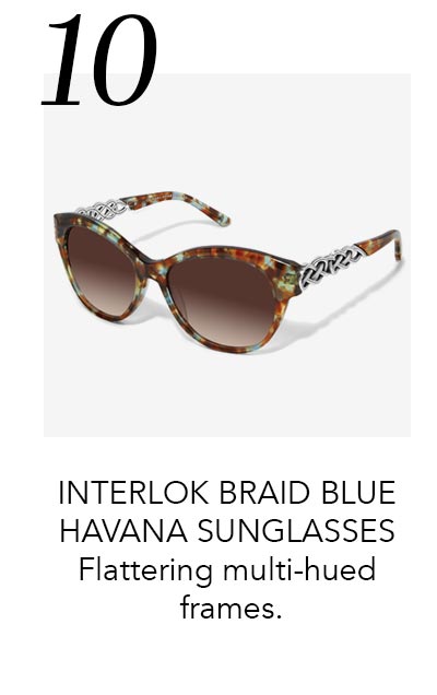 Ten: Interlok Braid Blue Havana Sunglasses - Flattering multi-hued frames.
