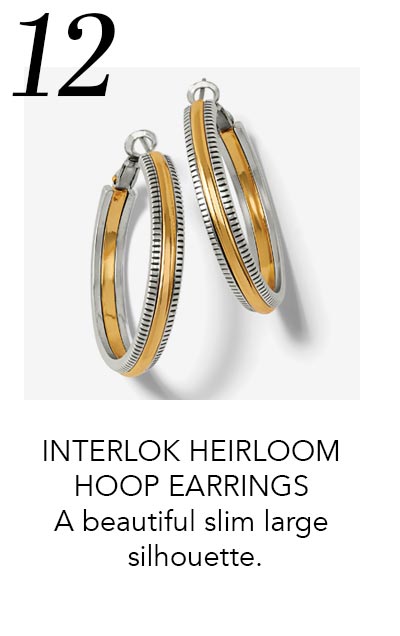 Twelve - Interlok Heirloom Hoop Earrings - A beautiful slim large silhouette.