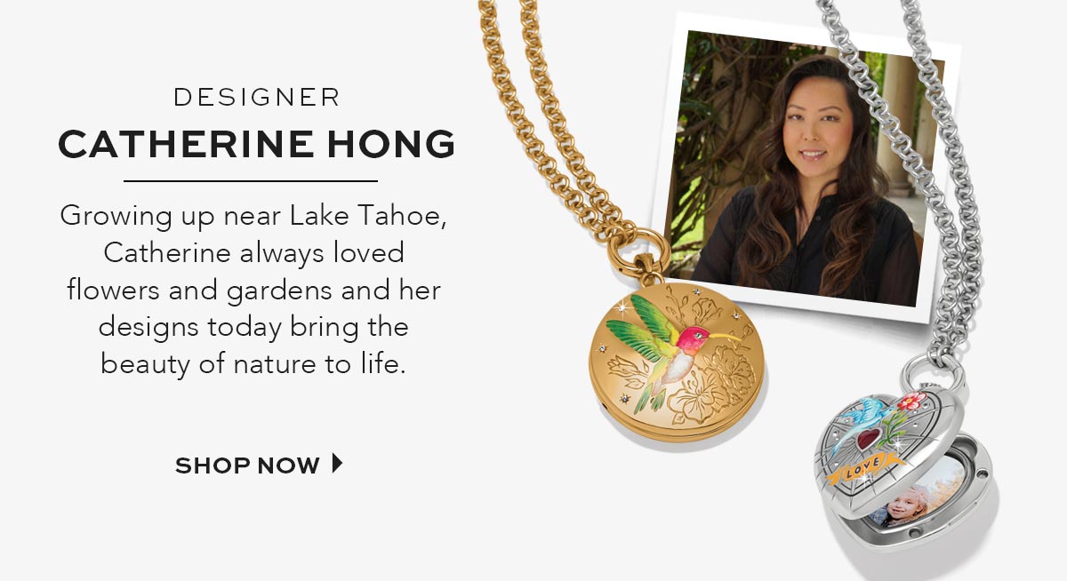 Designer Catherine Hong - Growing up near Lake Tahoe, Catherine always loved flowers and gardens and her designs today bring the beauty of nature to life. - Shop Now