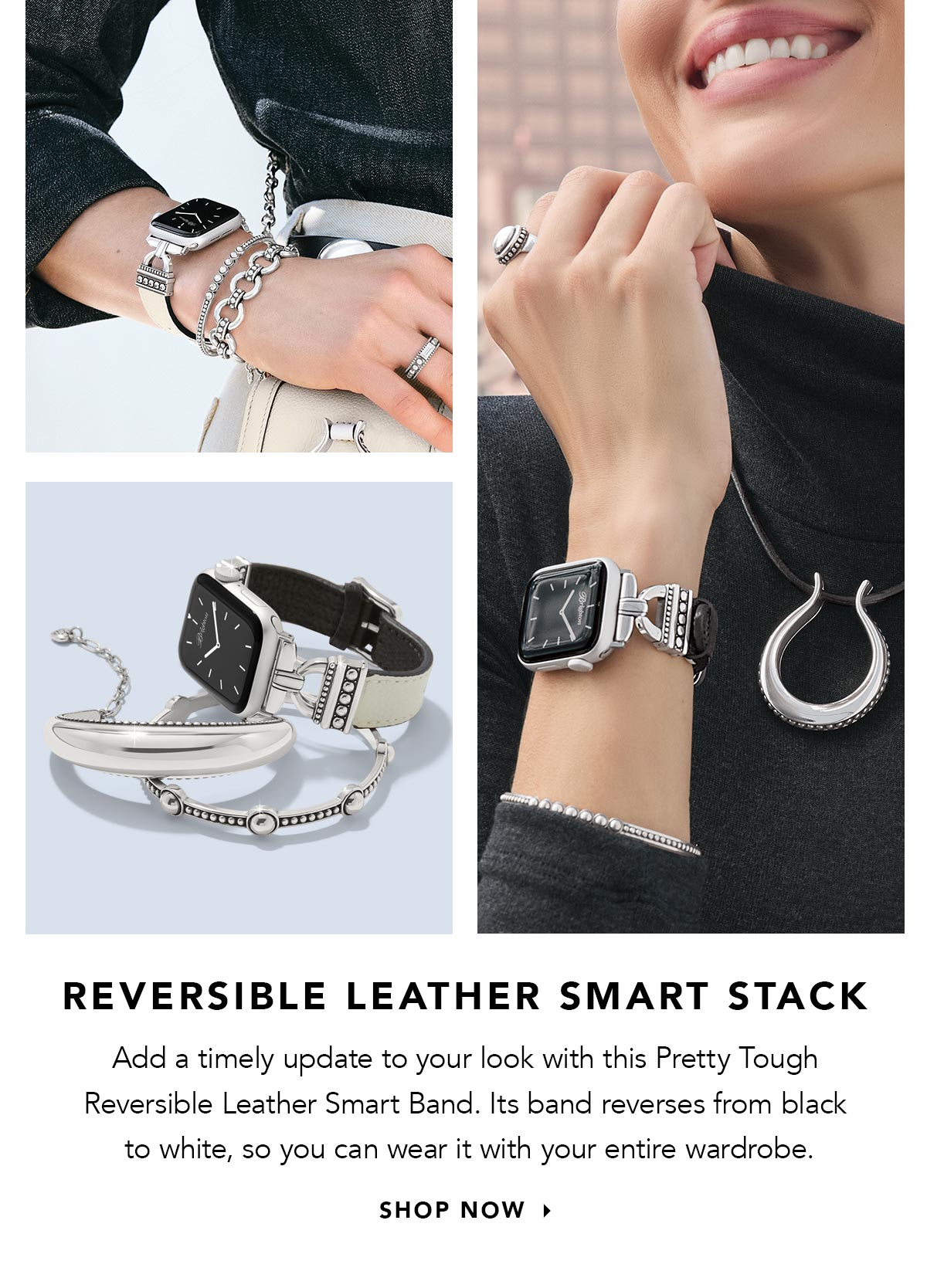 Reversible Leather Smart Stack - Add a timely update to your look with this Pretty Tough Reversible Leather Smart Band. Its band reverses from black to white, so you can wear it with your entire wardrobe. - Shop Now